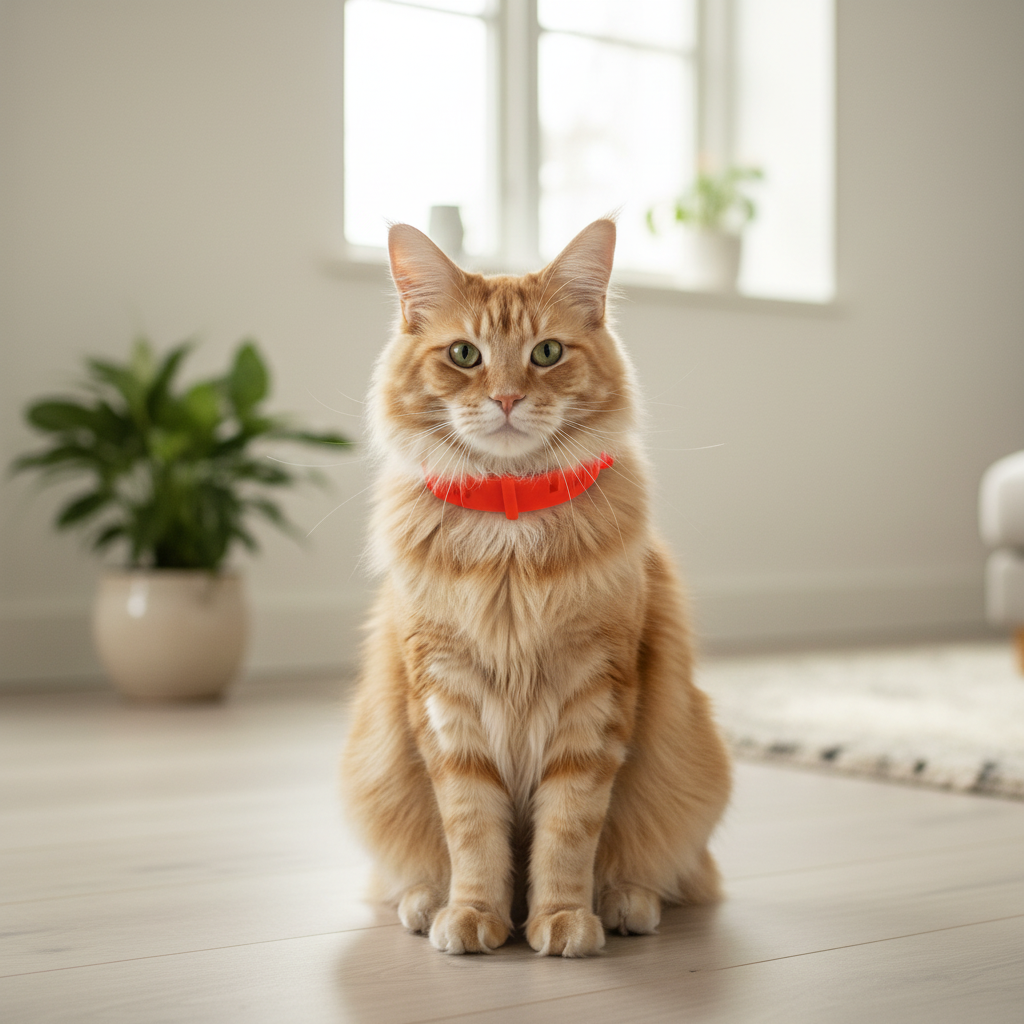 Orange collar Maine Coon